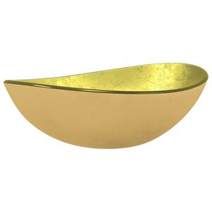 vidaXL aranysz&iacute;nű edzett &uuml;veg mosd&oacute;kagyl&oacute; 54,5 x 35 x 15,5 cm