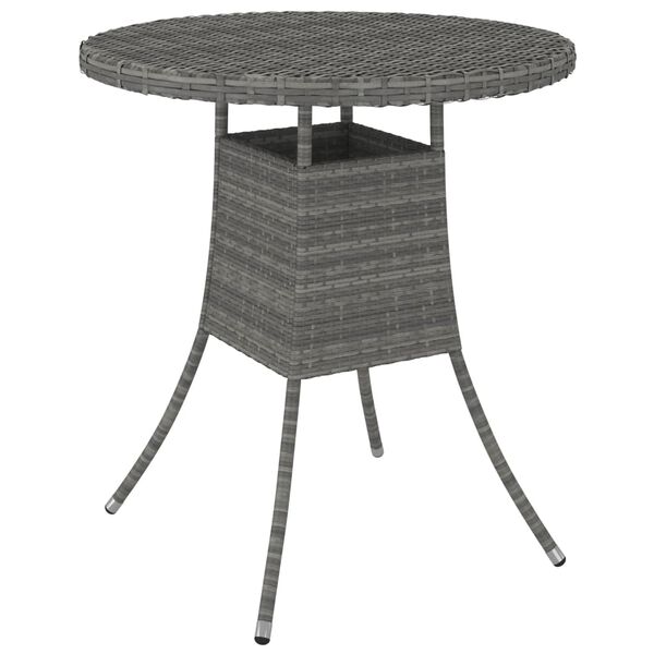 vidaXL sz&uuml;rke polyrattan kerti asztal 70 x 70 x 73 cm