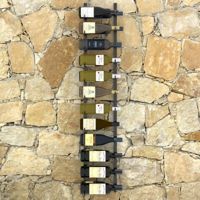 vidaXL fekete vas falra szerelhető bortartó állvány 24 palacknak