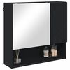 vidaXL Tükörszekrény Falra szerelhető Fekete 59 x 17 x 55 cm Faanyag