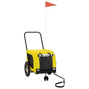 vidaXL s&aacute;rga-fekete oxford sz&ouml;vet &eacute;s vas kis&aacute;llatsz&aacute;ll&iacute;t&oacute; ut&aacute;nfut&oacute;