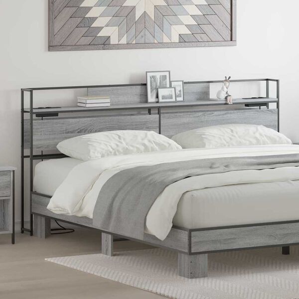 vidaXL T&aacute;rol&oacute; fejt&aacute;mla polcokkal Sz&uuml;rke sonoma 180 cm Faanyag