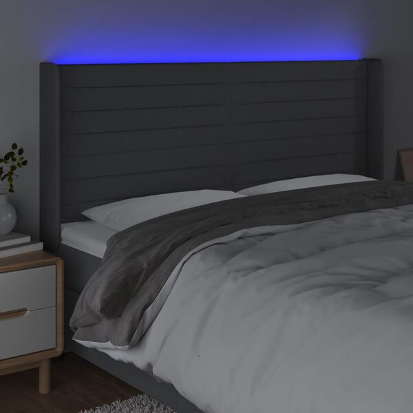 vidaXL s&ouml;t&eacute;tsz&uuml;rke sz&ouml;vet LED-es fejt&aacute;mla 163x16x118/128 cm