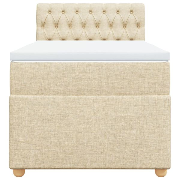 vidaXL kr&eacute;msz&iacute;nű sz&ouml;vet rug&oacute;s &aacute;gy matraccal 100 x 200 cm