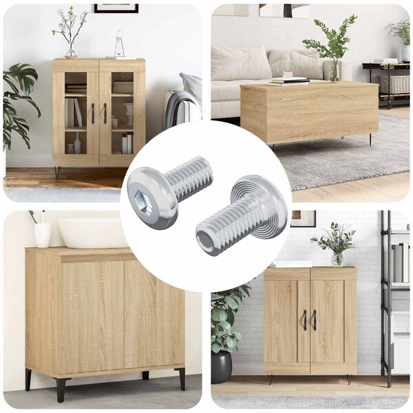 vidaXL Z&aacute;r Csavar Egysz&iacute;nű 2 pcs Ez&uuml;st M6 x 12 mm Ac&eacute;l