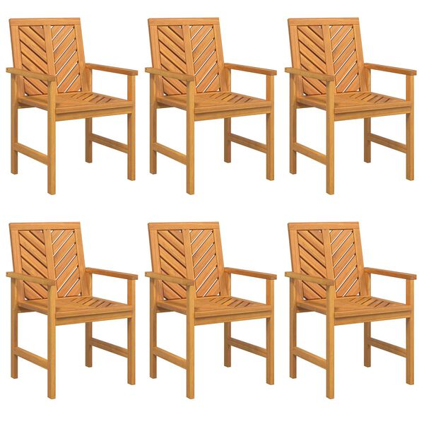 vidaXL &Eacute;tkezősz&eacute;k 6 pcs Term&eacute;szetes 62,5 x 59 x 89 cm T&ouml;m&ouml;r Ak&aacute;cfa