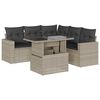 vidaXL 6 r&eacute;szes vil&aacute;gossz&uuml;rke polyrattan kerti &uuml;lőgarnit&uacute;ra p&aacute;rn&aacute;kkal