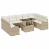 vidaXL Kerti Kanap&eacute; Szett t&aacute;rol&oacute;val 10 pcs Beige &eacute;s kr&eacute;m polirattan