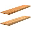 vidaXL ablakp&aacute;rk&aacute;nyok 2 db vil&aacute;gosbarna 120x30x2 cm t&ouml;m&ouml;r fa t&ouml;lgyfa