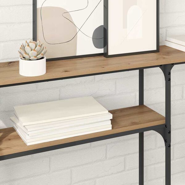 vidaXL Konzolasztal Artisan t&ouml;lgy 145 x 22,5 x 75 cm Faanyag