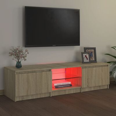 vidaXL sonoma tölgy színű TV-szekrény LED lámpákkal 140x40x35,5 cm