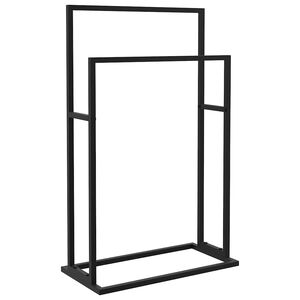 vidaXL szabadon &aacute;ll&oacute; fekete vas t&ouml;r&ouml;lk&ouml;zőtart&oacute; 48 x 24 x 78,5 cm
