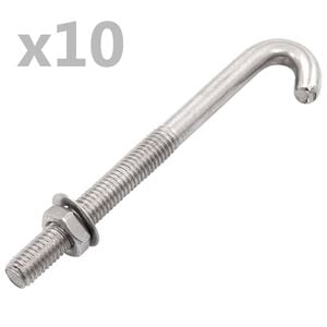 vidaXL 25 szett hornyos J-csavar any&aacute;val &eacute;s al&aacute;t&eacute;ttel M8 x 100 mm