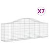 vidaXL 7 db &iacute;ves horganyzott vas gabion kos&aacute;r 200x30x60/80 cm
