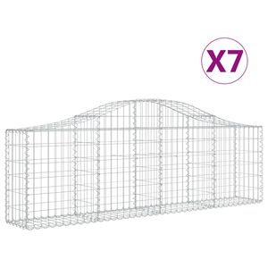 vidaXL 7 db &iacute;ves horganyzott vas gabion kos&aacute;r 200x30x60/80 cm