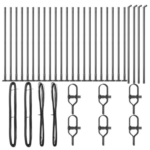 vidaXL Kerítésoszlop Egyéb 26 pcs Szürke 3,2 x 3,2 x 110 cm Acél