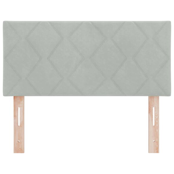 vidaXL LED ágytámla fejtámlával Világosszürke 90 cm Műbőr