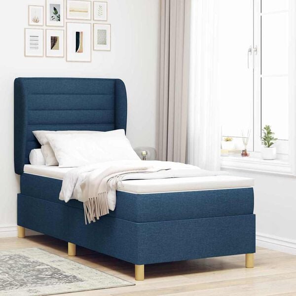 vidaXL Boxspring &aacute;gy matraccal S&ouml;t&eacute;tsz&uuml;rke 90x190 cm Sz&ouml;vet K&eacute;k sz&ouml;vet