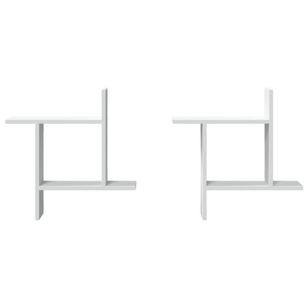 vidaXL 2 db feh&eacute;r szerelt fa fali polc 50 x 12 x 50 cm