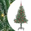 vidaXL Mű kar&aacute;csonyi fa h&oacute;val bor&iacute;tva LED f&eacute;nyekkel 150 LED-del 120 cm