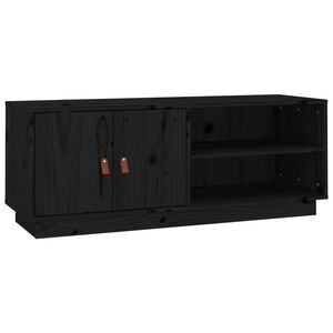 vidaXL fekete t&ouml;m&ouml;r fenyőfa TV-szekr&eacute;ny 105 x 34 x 40 cm