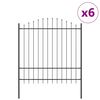 vidaXL Kerti Ker&iacute;t&eacute;s WOERDEN 6 db 170 x 215 cm Porsz&oacute;rt ac&eacute;l Sz&uuml;rke