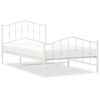 vidaXL fehér fém ágykeret fej- és lábtámlával 100 x 200 cm