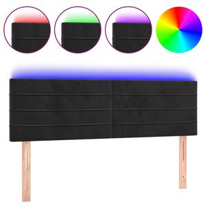 vidaXL fekete b&aacute;rsony LED-es fejt&aacute;mla 144x5x78/88 cm