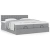 vidaXL Ottomán ágykeret matracokkal Világosszürke 160x200cm szövet