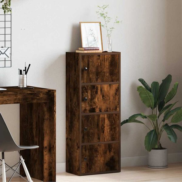 vidaXL füstös tölgy színű szerelt fa könyvszekrény 40x24x102 cm