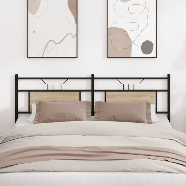 vidaXL sonoma t&ouml;lgy sz&iacute;nű szerelt fa &eacute;s ac&eacute;l csere fejt&aacute;mla 160 cm