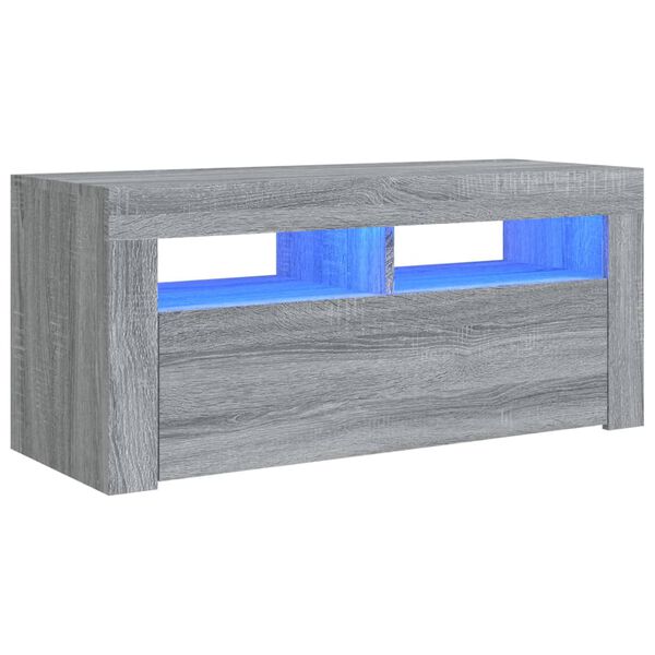 vidaXL sz&uuml;rke sonoma sz&iacute;nű TV-szekr&eacute;ny LED-vil&aacute;g&iacute;t&aacute;ssal 90x35x40 cm
