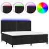 vidaXL fekete b&aacute;rsony rug&oacute;s &eacute;s LED-es &aacute;gy matraccal 200x200 cm