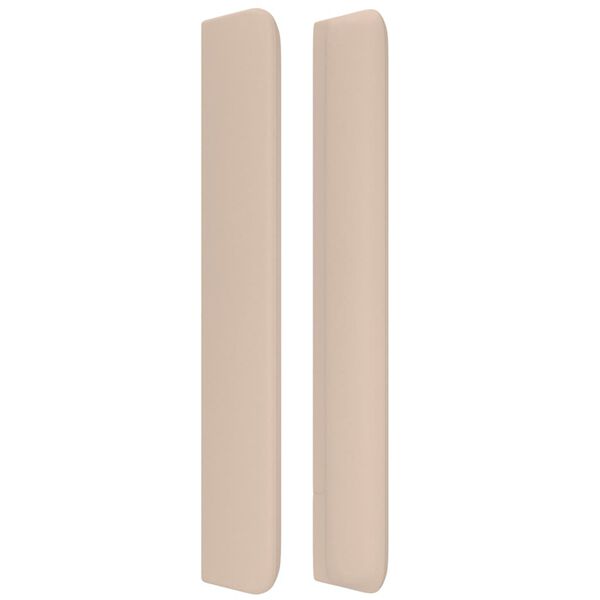 vidaXL cappuccino műbőr fejt&aacute;mla sz&aacute;rnyakkal 93x16x118/128 cm