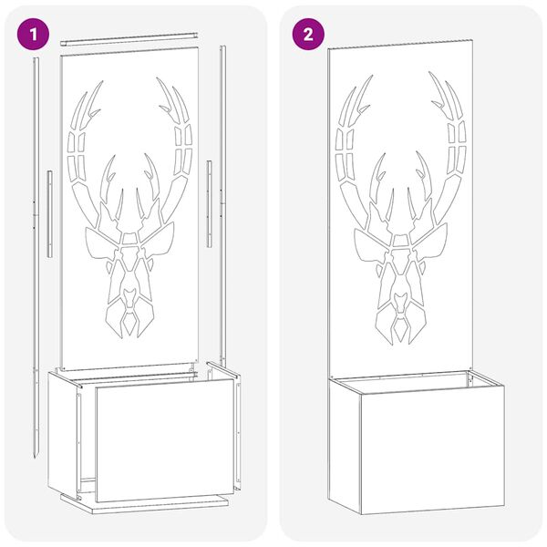 vidaXL Kertv&eacute;dő v&aacute;szon Rozsd&aacute;s 50 x 32 x 150 cm Időj&aacute;r&aacute;s&aacute;ll&oacute; ac&eacute;l