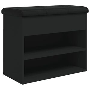 vidaXL fekete szerelt fa cipőt&aacute;rol&oacute; pad 62 x 32 x 50 cm