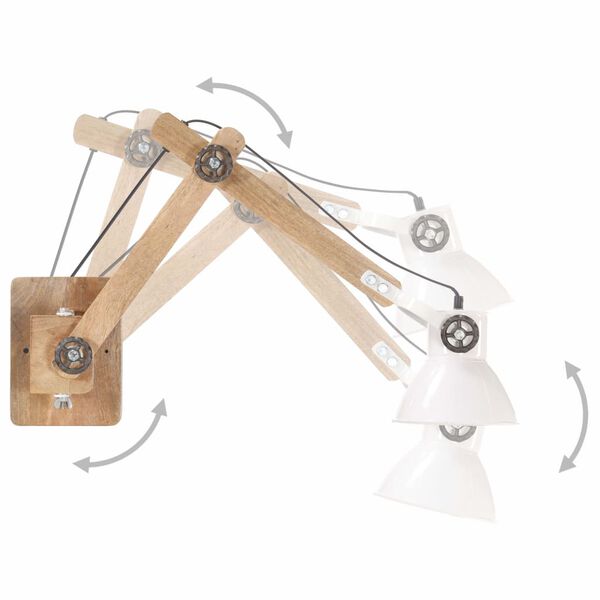 vidaXL kerek feh&eacute;r ipari st&iacute;lus&uacute; falil&aacute;mpa E27