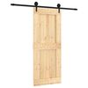 vidaXL Cs&uacute;sz&oacute; ajt&oacute; Term&eacute;szetes &eacute;s Fekete 85 x 210 cm Szil&aacute;rd Fenyőfa