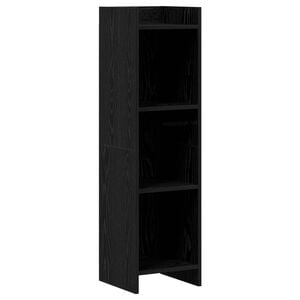 vidaXL K&ouml;nyvszekr&eacute;ny Fekete T&ouml;lgy 30 x 30 x 111 cm Szerelt Fa