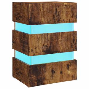 vidaXL f&uuml;st&ouml;s t&ouml;lgy sz&iacute;nű szerelt fa LED-es &eacute;jjeliszekr&eacute;ny 45x35x67 cm