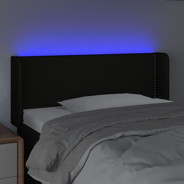vidaXL fekete sz&ouml;vet LED-es fejt&aacute;mla 103 x 16 x 78/88 cm