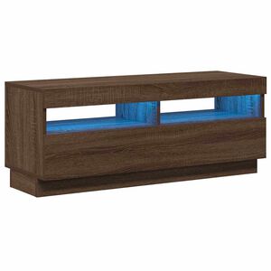 vidaXL barna t&ouml;lgysz&iacute;nű TV-szekr&eacute;ny LED-vil&aacute;g&iacute;t&aacute;ssal 100 x 35 x 40 cm