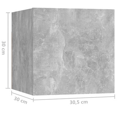 vidaXL betonszürke forgácslap éjjeliszekrény 30,5 x 30 x 30 cm