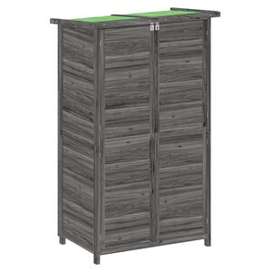 vidaXL sz&uuml;rke t&ouml;m&ouml;r fenyőfa kerti szersz&aacute;mt&aacute;rol&oacute; 83 x 57 x 140 cm