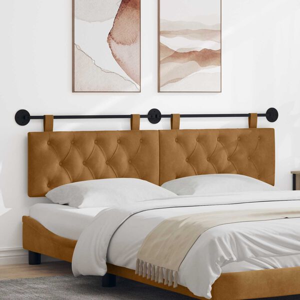 vidaXL Fali Fejt&aacute;mla Falra szerelhető Barna 190 x 55 x 7 cm B&aacute;rsony