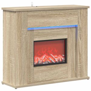 vidaXL LED-szalagos kandall&oacute; Sonoma 63 x 20 x 54,5 cm Szerelt fa