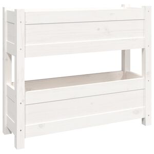 vidaXL feh&eacute;r t&ouml;m&ouml;r fenyőfa n&ouml;v&eacute;nytart&oacute; 77x25x66 cm