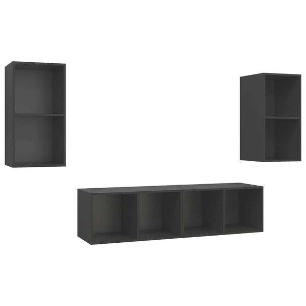 vidaXL 4 db sz&uuml;rke szerelt fa falra szerelhető TV-szekr&eacute;ny