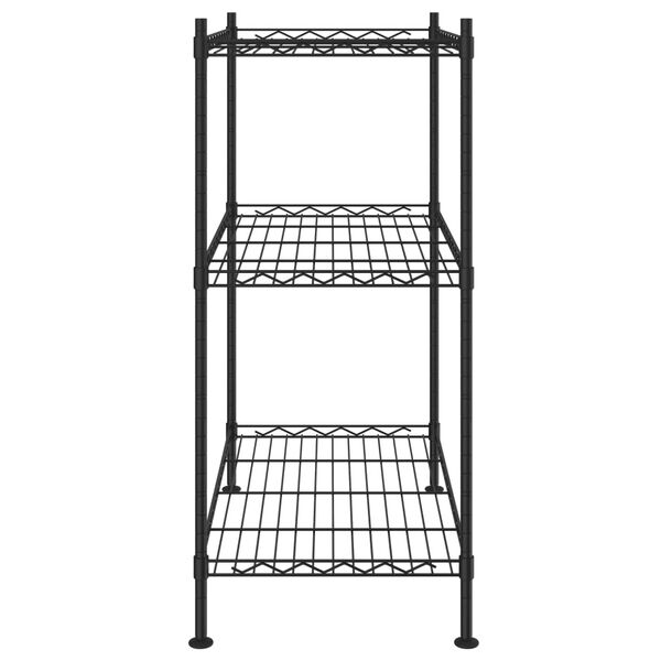 vidaXL 3 szintes fekete t&aacute;rol&oacute;&aacute;llv&aacute;ny 150 kg 60 x 35 x 76 cm