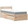 vidaXL t&ouml;m&ouml;r fenyőfa &aacute;gy fi&oacute;kokkal &eacute;s matraccal 90 x 200 cm